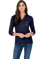 Heine Bluzka w kolorze granatowym rozmiar: 38. Niebieskie bluzki Heine, bez wzorów, bez kołnierzyka, bez ramiączek. Za 56.99 zł.