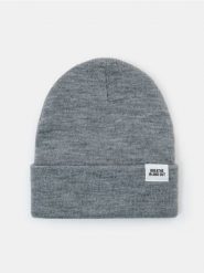 Czapka beanie z naszywką - szary. Szare czapki Sinsay, z aplikacjami. Za 9.99 zł.