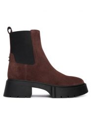 Coach Sztyblety Leah Platform CCH89 Brązowy. Brązowe botki Coach, bez wzorów, ze skóry, bez obcasa, na płaskiej podeszwie, bez zapięcia. Za 1,429.00 zł.