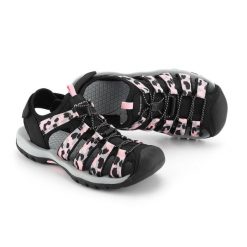 Sandały turystyczne damskie z zakrytym noskiem Alpine Pro Awede. Czerwone sandały Alpine Pro, bez wzorów, sportowe, bez obcasa, bez zapięcia. W wyprzedaży za 249.20 zł.