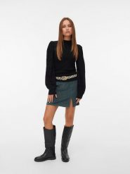 Vero Moda Sweter w kolorze czarnym rozmiar: M. Czarne swetry Vero Moda, m, bez wzorów, bez ramiączek. Za 91.77 zł.