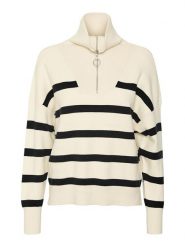 Vero Moda Sweter "Saba" w kolorze kremowo-czarnym rozmiar: XL. Czarne golfy Vero Moda, xl, bez wzorów, bez ramiączek. Za 79.03 zł.