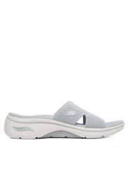 Skechers Klapki Gowalk Arch Fit 2.0 - Dakota 140865/LTGY Szary. Szare klapki Skechers, bez wzorów, z materiału, bez obcasa. Za 289.99 zł.