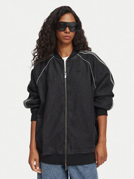 Adidas Kurtka jeansowa Sst KQ6471 Czarny Oversize. Czarne kurtki Adidas, l, bez wzorów, z bawełny, bez kaptura. Za 359.99 zł.