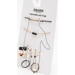 Zestaw: pierścionki i bransoletki - Czarny. Pierścionki Cropp. Za 29.99 zł.
