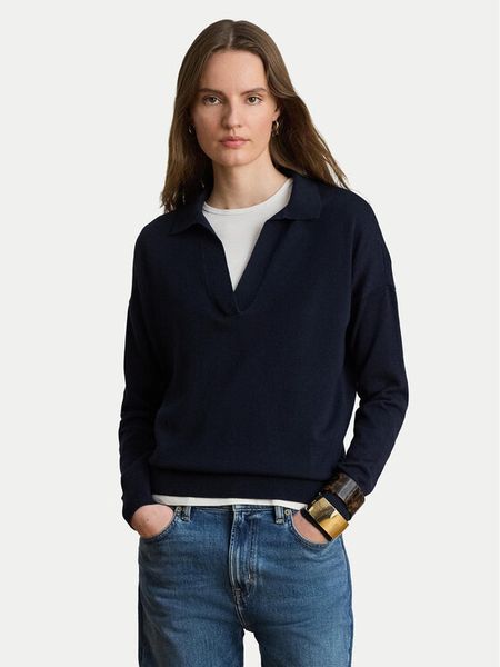 LAUREN RALPH LAUREN Sweter 200P14056003 Granatowy Regular Fit. Niebieskie swetry Lauren Ralph Lauren, s, bez wzorów, z syntetyku, bez ramiączek. Za 692.99 zł.
