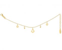 Bransoletka srebrna - choinka, gwiazdy, kulki. Szare bransoletki Apart, pozłacane. Za 159.00 zł.