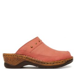 Klapki Josef Seibel. Pomarańczowe klapki Josef Seibel, bez wzorów, bez obcasa. Za 329.99 zł.