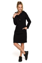 Sukienka sportowa jak długa bluza z kapturem czarna bawełna premium. Czarne bluzy MOE, s, bez wzorów, z bawełny, z kapturem. Za 359.00 zł.