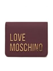LOVE MOSCHINO Mały Portfel Damski JC5612PP1NKD0552 Bordowy. Czerwone portfele Love Moschino, bez wzorów, ze skóry. Za 399.99 zł.