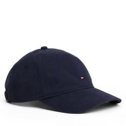Czapka z daszkiem Tommy Hilfiger. Niebieskie czapki TOMMY HILFIGER, bez wzorów. Za 169.99 zł.