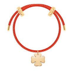Bransoletka Liana w kolorze czerwonym z koniczyną. Czerwone bransoletki Lilou, pozłacane. Za 278.00 zł.