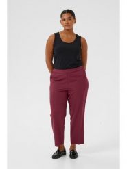KAFFE curve Spodnie "Sakira" w kolorze bordowym rozmiar: 50. Czerwone spodnie materiałowe KAFFE curve, bez wzorów, z materiału. Za 130.99 zł.