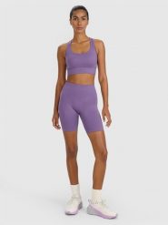 4F Legginsy kolarki treningowe bezszwowe damskie - fioletowe M/L. Fioletowe legginsy 4f, l, bez wzorów, z dzianiny, z podwyższonym stanem. Za 119.99 zł.