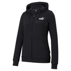 Bluza damska Puma ESS Small Logo Full-Zip Hoodie. Czarne bluzy Puma, xs, bez wzorów, z kapturem. Za 189.09 zł.