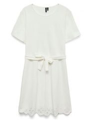 Vero Moda Sukienka w kolorze białym rozmiar: L. Białe sukienki Vero Moda, na co dzień, l, bez wzorów, z bawełny, bez kołnierzyka, bez ramiączek, midi, proste. Za 93.94 zł.