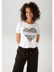 Aniston Koszulka w kolorze białym rozmiar: 46. Białe bluzki Aniston, bez wzorów, bez kołnierzyka, bez ramiączek. Za 36.94 zł.