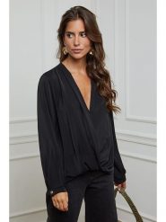 L'armoire de Suzette Bluzka w kolorze czarnym rozmiar: 38/40. Czarne bluzki L'armoire de Suzette, l, bez wzorów, klasyczne, bez kołnierzyka, bez ramiączek. Za 126.15 zł.