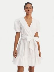 Fracomina Sukienka koktajlowa FY26SD1037W40001 Biały Regular Fit. Białe sukienki Fracomina, s, bez wzorów, z bawełny, wizytowe, bez kołnierzyka, bez ramiączek. Za 529.99 zł.