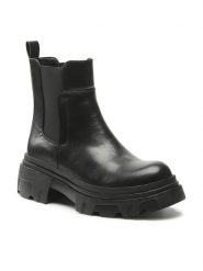 Jenny Fairy Sztyblety WS9186-01 Czarny. Czarne botki Jenny Fairy, bez wzorów, ze skóry, bez obcasa, na płaskiej podeszwie, bez zapięcia. Za 101.98 zł.