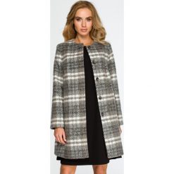 Klasyczny płaszcz w kratę s138. Brązowe płaszcze Style, s, bez wzorów, bez kaptura. Za 229.00 zł.
