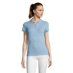 Damska Koszulka Polo Passion. Niebieskie koszulki polo SOL'S, s, bez wzorów, bez kołnierzyka, bez ramiączek. Za 68.99 zł.
