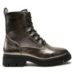 Botki Tamaris. Szare botki Tamaris, bez wzorów, bez obcasa, na płaskiej podeszwie, bez zapięcia. Za 359.99 zł.