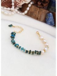 L'Atelier de Gaia Pozłacana bransoletka z perłami i opalami rozmiar: onesize. Białe bransoletki L'Atelier de Gaia, z opalem, pozłacane. Za 52.99 zł.