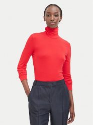 BOSS Golf C_Eliana 50548098 Czerwony Slim Fit. Czerwone golfy Boss, s, bez wzorów, z lyocellu, bez ramiączek. Za 349.99 zł.