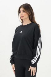 Bluza damska z francuskiego dresu adidas Essentials 3-Stripes. Czarne bluzy sportowe Adidas, na zimę, m, bez wzorów, z dresówki, bez kaptura. Za 222.75 zł.