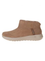 Skechers Skórzane botki "On the Go Joy" w kolorze jasnobrązowym rozmiar: 37,5. Brązowe botki Skechers, bez wzorów, z materiału, bez obcasa, bez zapięcia. Za 193.70 zł.