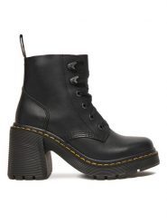 Dr. Martens Botki DM27613001 Czarny. Czarne botki Dr. Martens, bez wzorów, ze skóry, bez obcasa, na słupku, bez zapięcia. Za 989.99 zł.