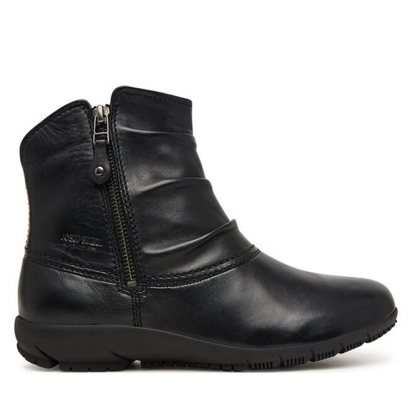 Botki Josef Seibel. Czarne botki Josef Seibel, bez wzorów, bez obcasa, na płaskiej podeszwie, bez zapięcia. Za 479.99 zł.