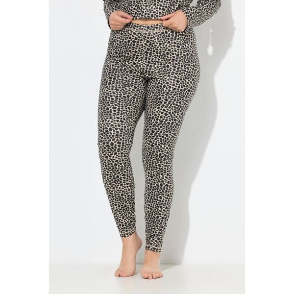 Damskie Funkcyjne legginsy narciarskie wzór panterka wąskie nogawki z recyklingu. Czarne legginsy Ulla Popken, plus size, bez wzorów, z elastanu, długie. W wyprzedaży za 179.99 zł.