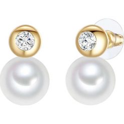 Yamato Pearls Pozłacane kolczyki-wkrętki z perłami rozmiar: onesize. Białe kolczyki Yamato Pearls, z perłą, pozłacane. Za 92.21 zł.