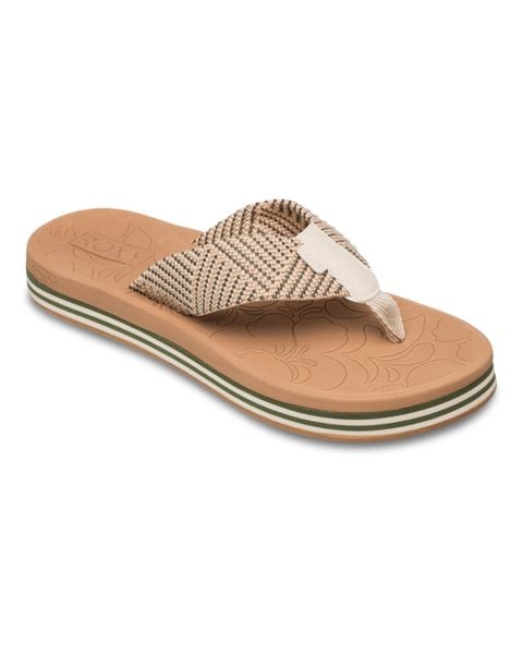 Sandały dla Kobiety COLBEE HI Zielony. Zielone sandały Roxy, bez wzorów, z gumy, bez obcasa, bez zapięcia. Za 149.99 zł.