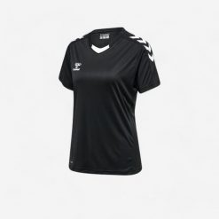 Koszulka do piłki ręcznej damska Hummel Core XK. Czarne bluzki Hummel, l, bez wzorów, z materiału, sportowe, bez kołnierzyka, bez ramiączek. Za 109.99 zł.