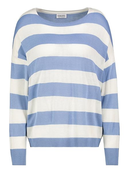 Sublevel Sweter w kolorze błękitno-białym rozmiar: M/L. Białe swetry Sublevel, l, bez wzorów, bez ramiączek. Za 100.52 zł.