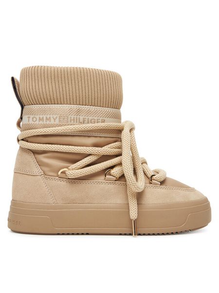 Tommy Hilfiger Śniegowce Tommytech Logotape Snowboot Warm FW0FW08998 Beżowy. Brązowe trapery i śniegowce TOMMY HILFIGER, z materiału. Za 559.99 zł.