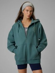 Bluza dresowa loose z kapturem damska 4F 4FRSS26TSWSF2838. Zielone bluzy sportowe 4f, s, bez wzorów, z bawełny, z kapturem. Za 160.99 zł.