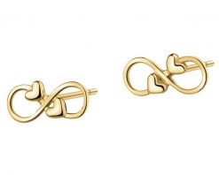 Złote kolczyki - nieskończoności, serca. Żółte kolczyki Apart, złote. Za 499.00 zł.