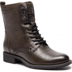 Botki TAMARIS - 1-25217-21 Dark Olive 713. Zielone botki Tamaris, bez wzorów, z futra, bez obcasa, na obcasie, bez zapięcia. W wyprzedaży za 239.00 zł.