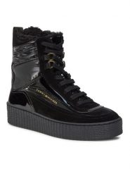 Tommy Hilfiger Botki Patent Laceup City Snow Boot FW0FW07841 Czarny. Czarne botki TOMMY HILFIGER, bez wzorów, ze skóry, bez obcasa, na płaskiej podeszwie, bez zapięcia. Za 749.99 zł.