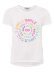 Zwillingsherz Koszulka "Smile" w kolorze białym rozmiar: L. Białe bluzki Zwillingsherz, l, bez wzorów, bez kołnierzyka, bez ramiączek. Za 84.95 zł.