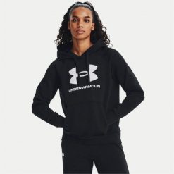 Bluza z kapturem damska Under Armour Rival Fleece Big Logo Hoody. Czarne bluzy Under Armour, xs, bez wzorów, z kapturem. Za 159.99 zł.