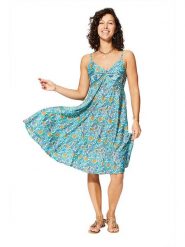 Aller Simplement Sukienka w kolorze turkusowym rozmiar: 38/40. Niebieskie sukienki Aller Simplement, bez wzorów, klasyczne, bez kołnierzyka, bez ramiączek, midi. Za 56.99 zł.