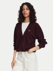 Lacoste Kardigan AF4143 Brązowy Regular Fit. Brązowe kardigany Lacoste, bez wzorów, z bawełny. Za 729.99 zł.