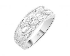 Pierścionek srebrny z cyrkoniami - liście. Szare pierścionki Apart, z cyrkonią, srebrne. Za 219.00 zł.