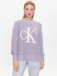 Calvin Klein Jeans Sweter J20J221347 Fioletowy Regular Fit. Fioletowe swetry Calvin Klein Jeans, l, bez wzorów, z bawełny, bez ramiączek. Za 289.99 zł.