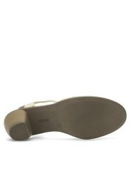 Rieker Sandały 40969-80 Écru. Sandały Rieker, bez wzorów, ze skóry, bez obcasa, na słupku, bez zapięcia. Za 289.99 zł.